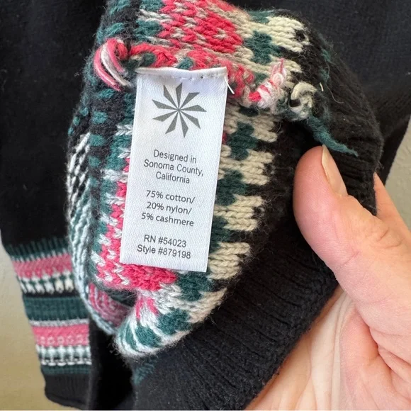 Athleta Nordic Fair Isle Style Knit Sweater Dress Size M - Picture 8 of 10